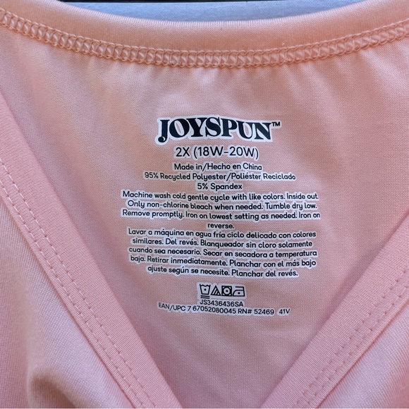 NEW Joyspun 2 Piece Tank & Shorts PJ set “Peach Bud” Women’s Sz. 2X - Picture 5 of 9